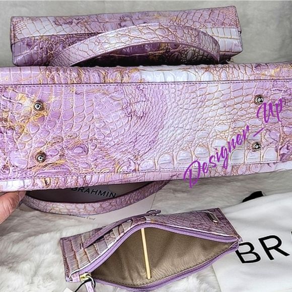 BRAHMIN 3 SET NWT Designer Purse Bag Wallet XL Wristlet Rare Melbourne Colorb - Picture 8 of 16